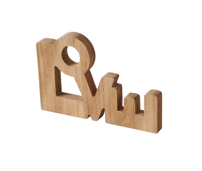 Figura HOME/LOVE sortida da marca BOLTZE Madeira