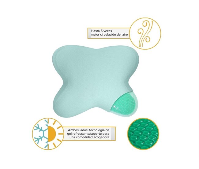 Almofada com Forma de Borboleta e Gel Refrescante Verde