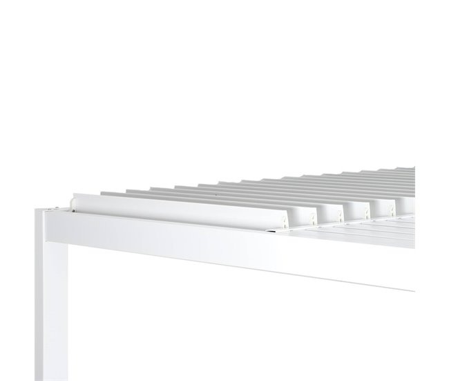 Pérgula bioclimática, alumínio e aço, lâminas ajustáveis 392x292 Branco
