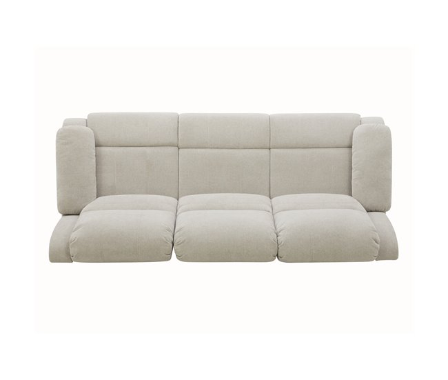 Sofá 3 lugares 2 assentos relax elétrico RYAN Cinza Claro