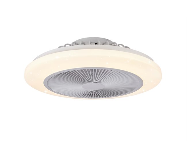 Dupi ventilador de teto energy air rgb led | função verão e inverno | 6 velocidades | controle remoto | luminária de teto de 50 cm | motor dc silencioso | lâminas reversíveis | pvc | branco