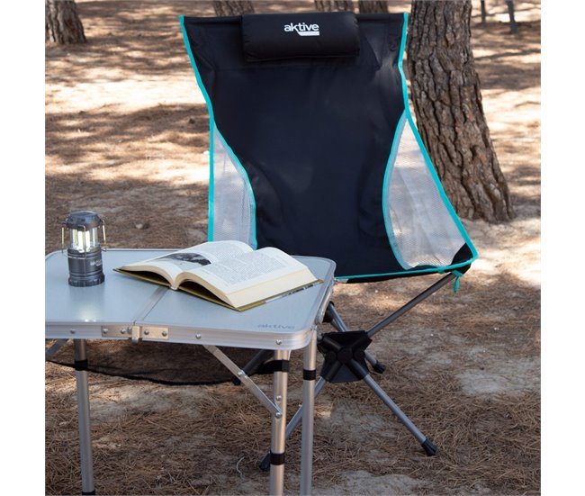 Aktive Cadeira de campismo dobrável ultra-compacta Preto
