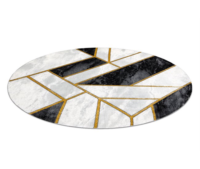 Tapete EMERALD exclusivo 1015 circulo - glamour 200x200 Preto