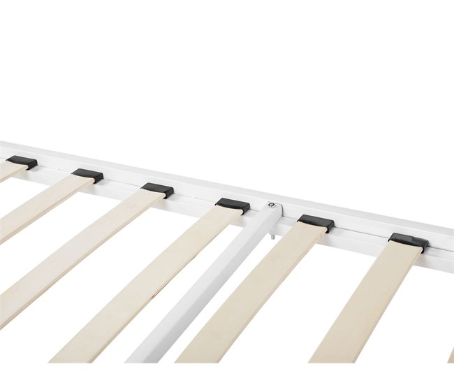 Beliani Cama com estrado Metal CUSSET 147x209 Branco