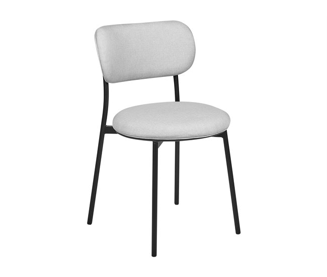 Beliani Silla de comedor CASEY Cinza Claro