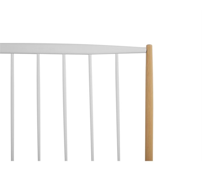 Beliani Cama com estrado Metal MAURS 167x209 Branco