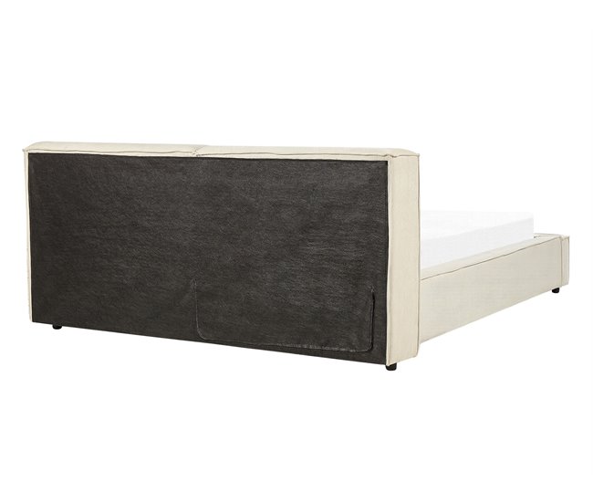 Beliani Cama com estrado Bombazine LINARDS 210x242 Bege