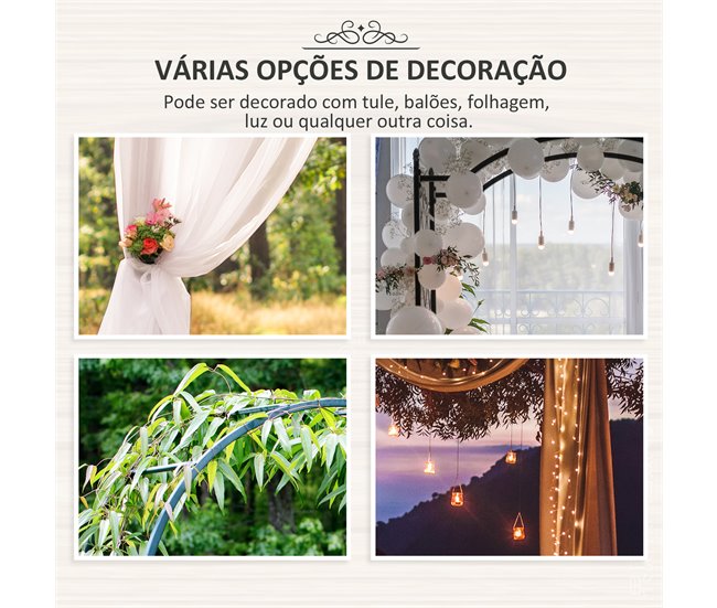 Arco de Metal para Exterior Metal Outsunny Preto