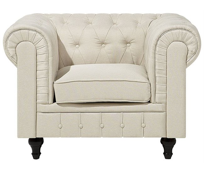 Beliani Poltrona CHESTERFIELD Bege