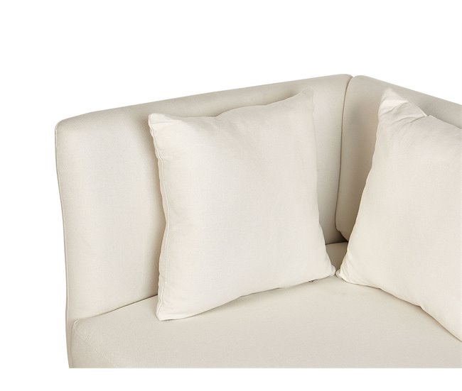 Beliani Chaise longue à direita Poliéster RIOM Creme