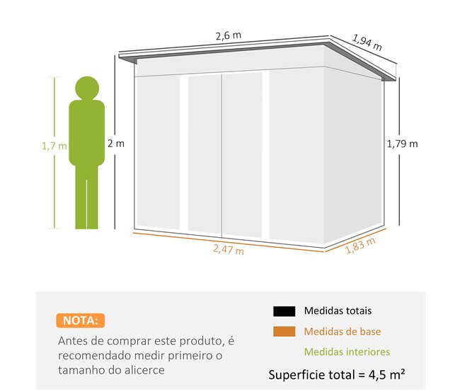 Abrigo de Jardim Aço Galvanizado Outsunny Verde