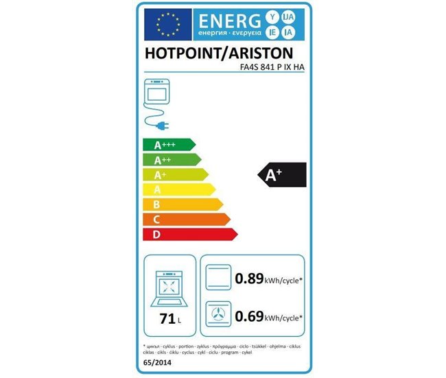 Forno elétrico HOTPOINT FA5 841 P IX HA pirolítico 71 litros A+ Inoxidavel