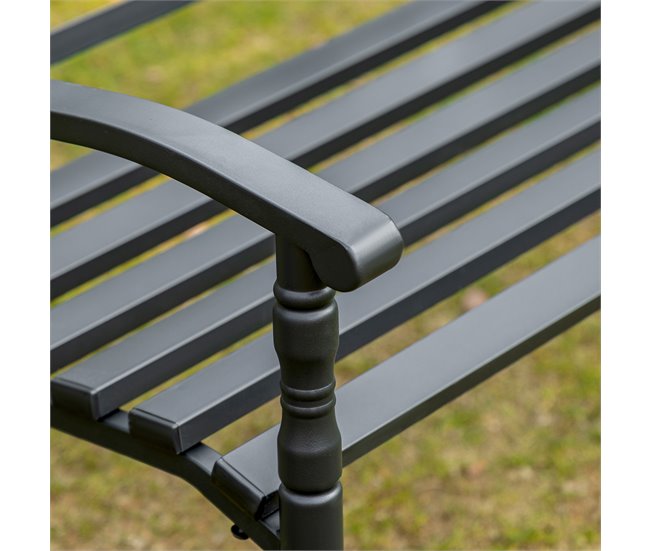 Banco de Jardim Aço Outsunny 128x62 Preto