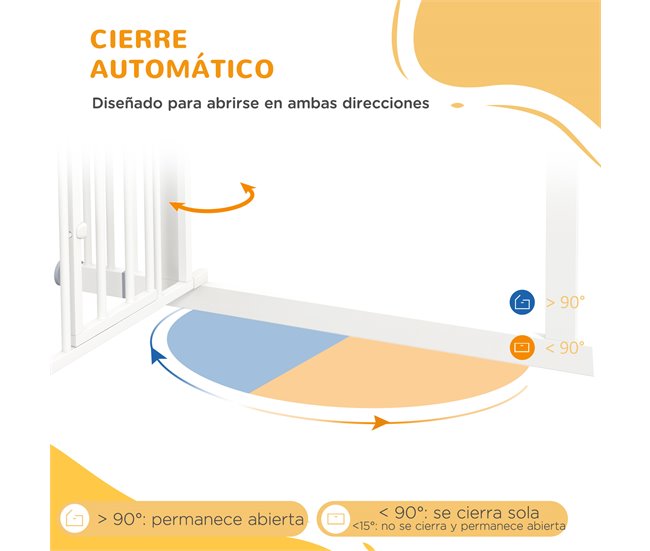Barreira de Segurança Cães Aço e Plástico PawHut Branco