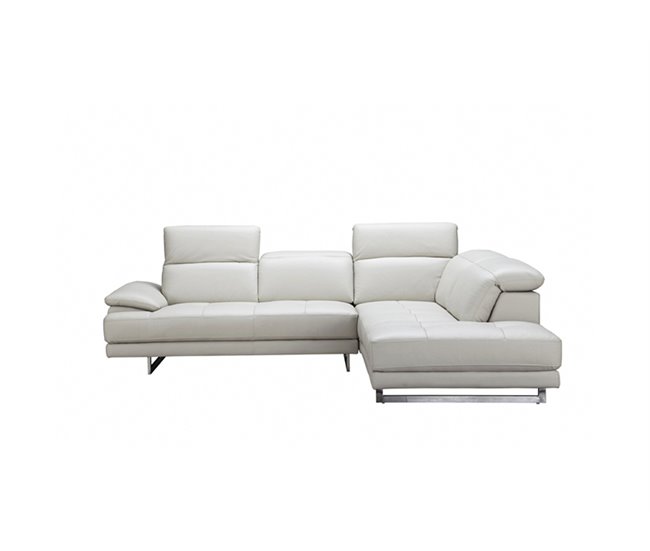 Sofá de canto em pele PARÍS Branco