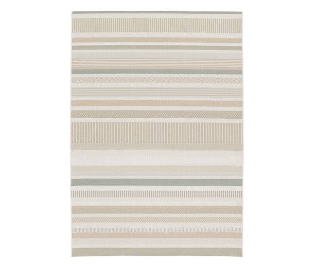 Tapete interior/exterior vintage padrão linear 170x120 Bege