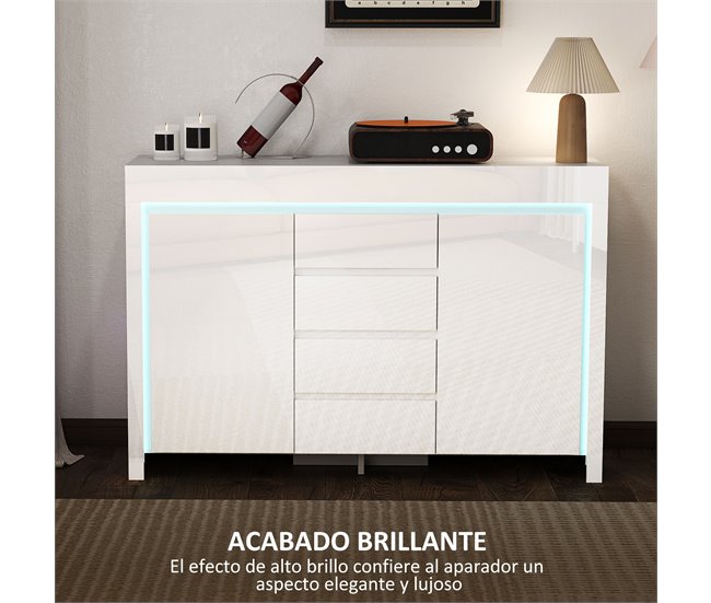Aparador MDF e Melamina de Madeira HOMCOM Branco
