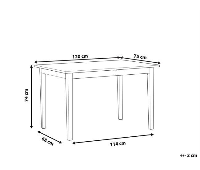 Beliani Mesa de jantar HOUSTON 75x120 Preto