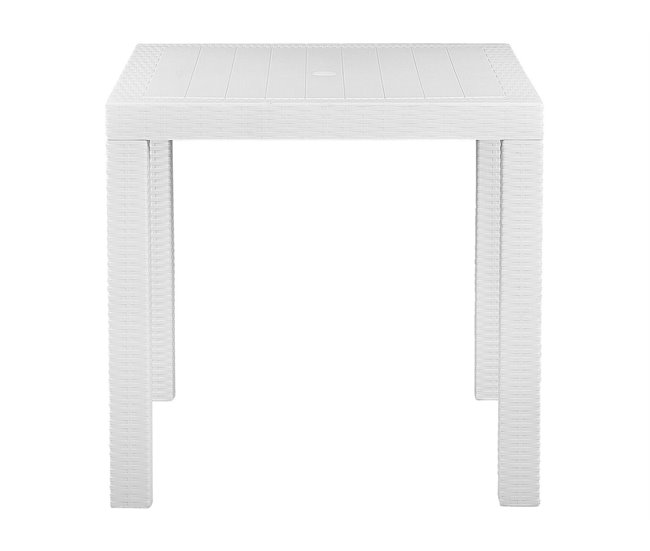 Beliani Mesa de jardim FOSSANO 80x80 Branco