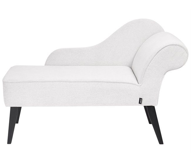Beliani Chaise longue versão à direita Poliéster BIARRITZ Branco