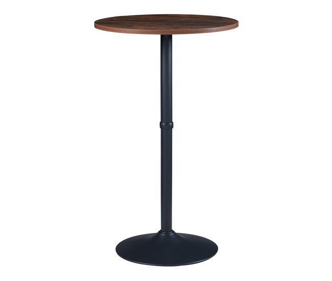 Mesa de bar Vantaa aço MDF Nogal
