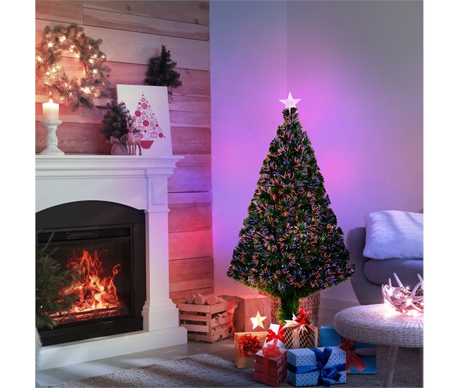 Árvore de Natal PVC e Metal HOMCOM, casa - natal Verde