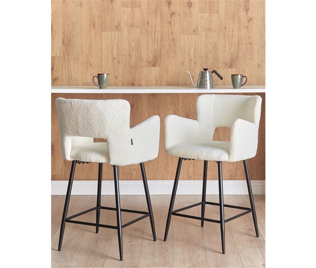 Beliani Banco de bar SANILAC Creme