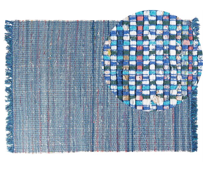 Beliani De pelo corto BESNI 140x200 Azul Marino
