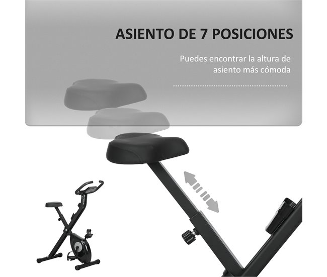 Bicicleta Estática Dobrável Aço, ABS, EVA HOMCOM Preto