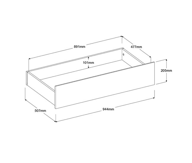 Gavetas baixas para cama de casal, modelo Baltic Madeira Clara