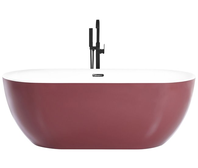 Beliani Bañera independiente CARRERA 80x170 Vermelho