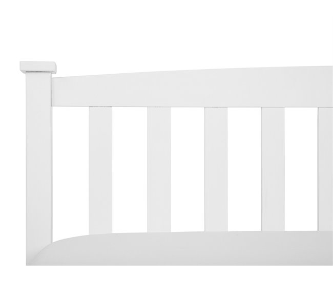 Beliani Cama com estrado Pinho GIVERNY 99x208 Branco