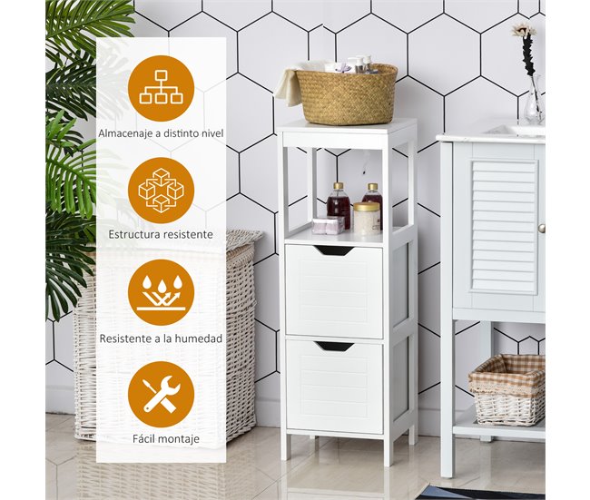 Armário de banheiro Placa de MDF kleankin, casa - casa de banho 30 Branco