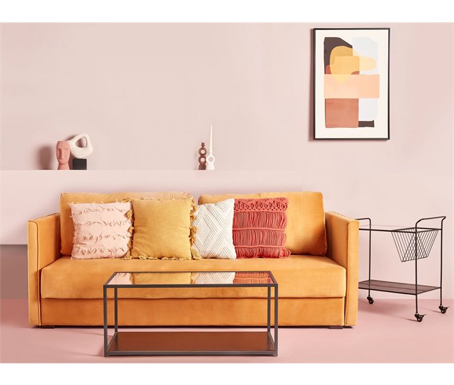 Beliani Almofada decorativa AKKOY Laranja