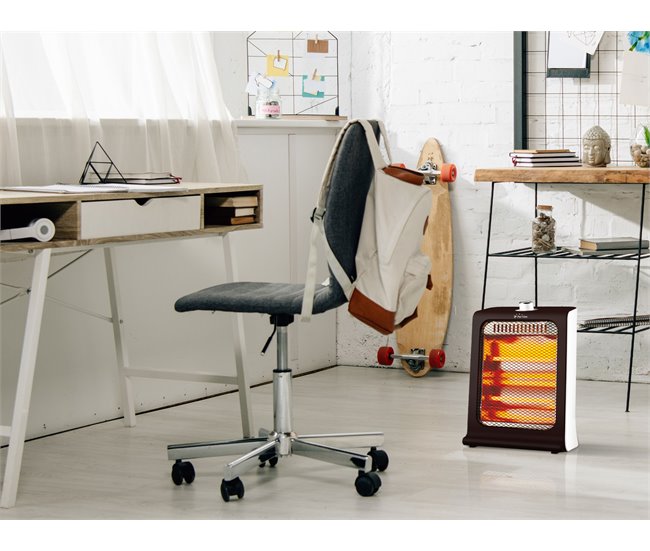 Aquecedor de halogéneo 800W duas potências e baixo consumo Preto