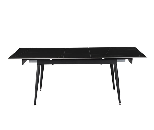 Mesa de jantar extensível JILL cerámica preto Preto