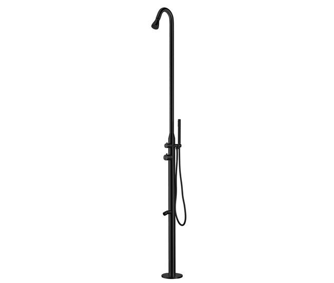 Sined STINTINO Chuveiro de aço com chuveiro giratório e chuveiro manual, Satin Black Preto