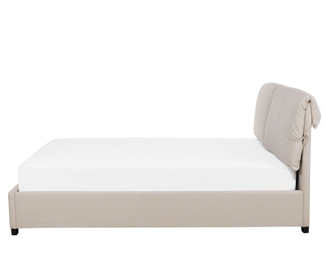 Beliani Cama com estrado Poliéster BELFORT 191x212 Bege