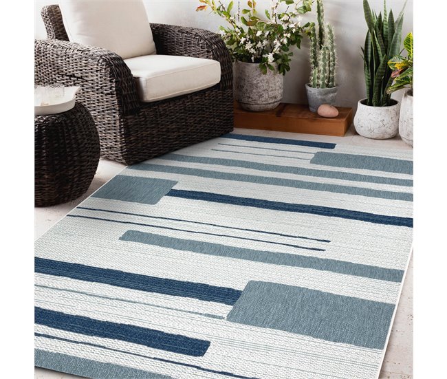 Tapete COLOR SISAL linhas 120x170 Azul