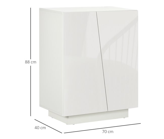 Aparador para Sala de Estar Melamina de Madeira HOMCOM Branco