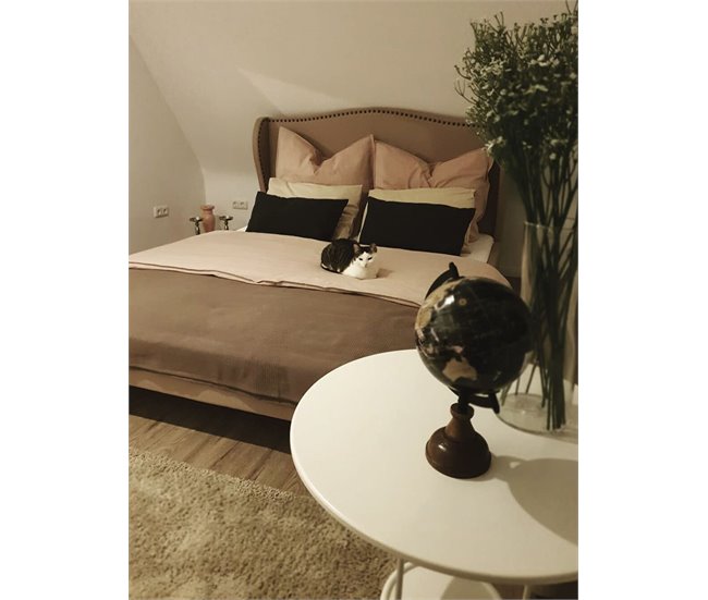Beliani Cama com estrado Poliéster COLMAR 170x215 Areia
