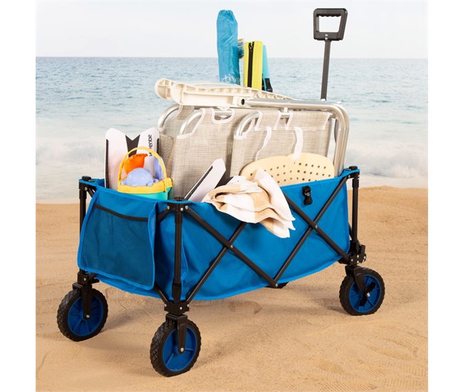 Aktive Carrinho de praia dobrável Azul