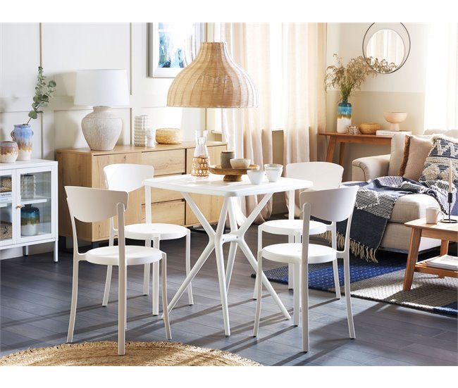 Beliani Conjunto bistrô SERSALE/VIESTE 70x70 Branco