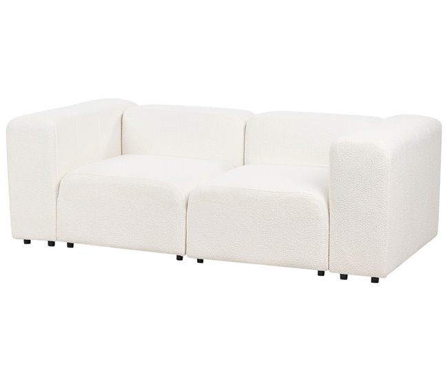 Beliani Sofá de 2 lugares Bouclé FALSTERBO Creme