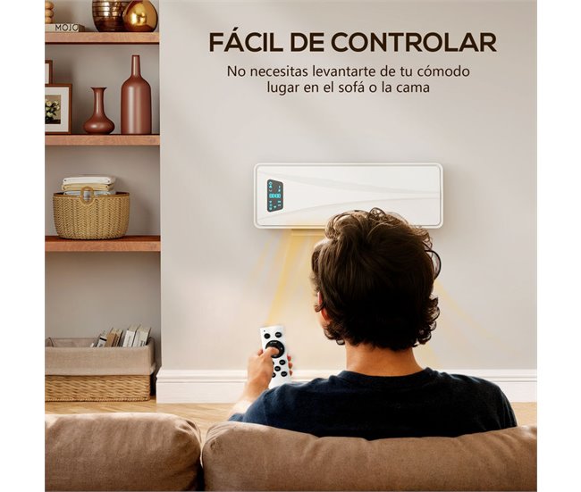 Aquecedor Elétrico de Parede ABS, PA HOMCOM Branco