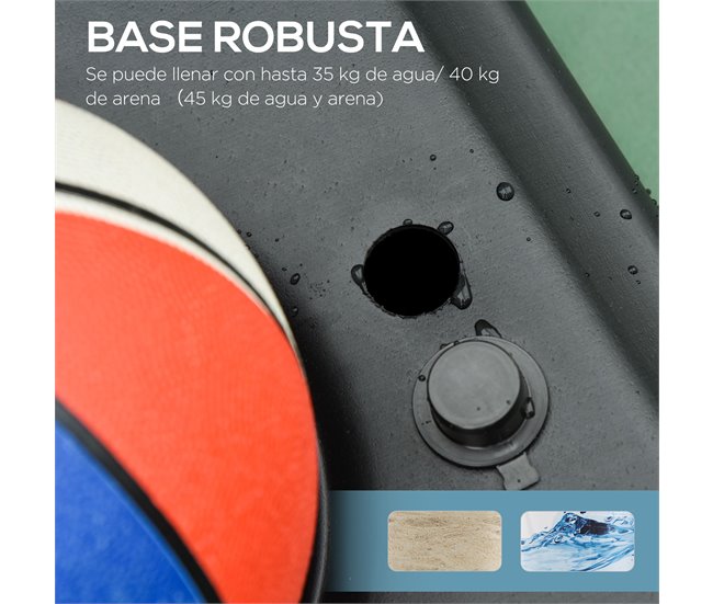 Tabela de Basquetebol Aço, PE e HDPE HOMCOM Multicor