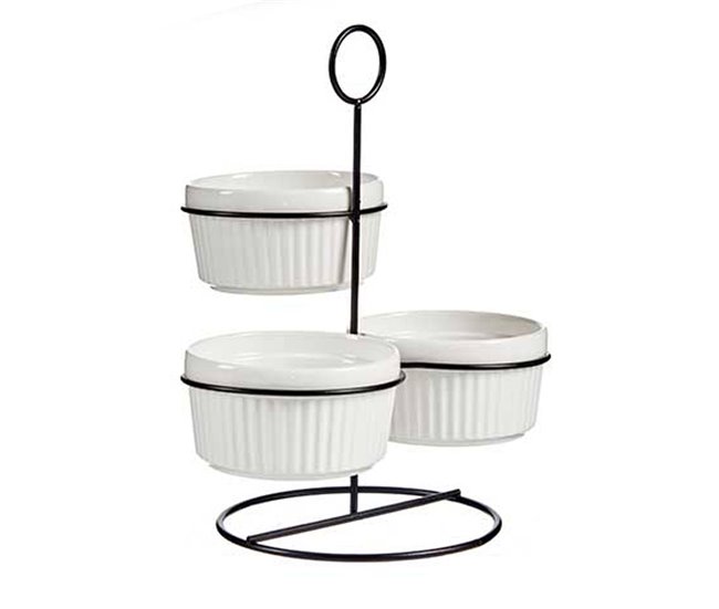 Conjunto de 3 taças redondas + prateleira coleção VESSIA Branco