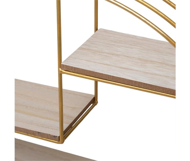 WELL HOME - Prateleira de parede metálica e madeira Dourado