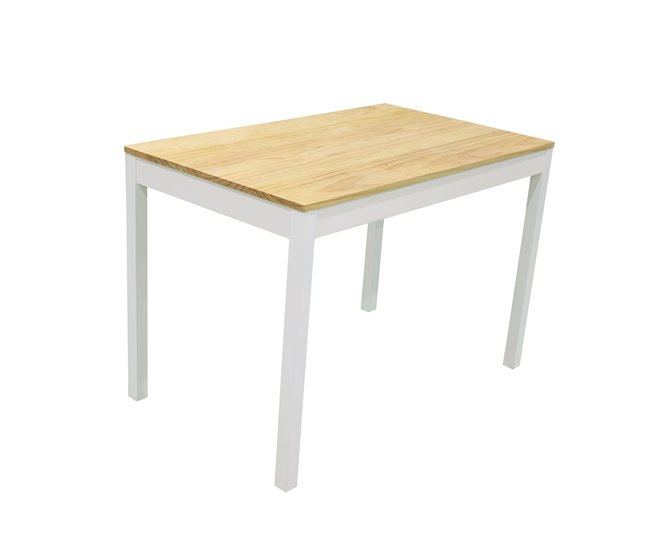 Conjunto de mesa com 4 cadeiras VERSALLES Natural/ Branco