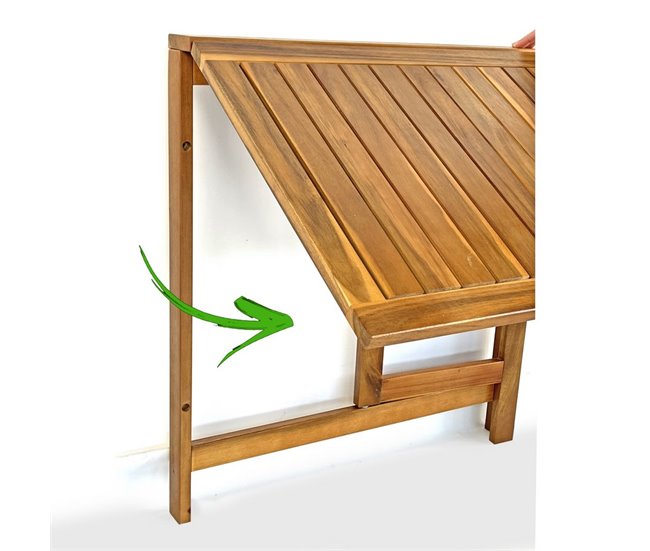 Conjunto de mesa com 2 cadeiras de jardim em madeira Melzo Madeira